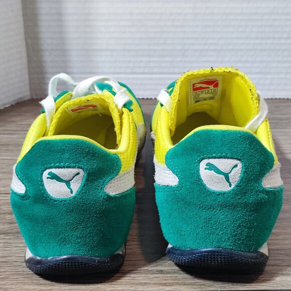 Puma Runner Suede & Mesh Sneakers men size 8.5 (EU41) green and yellow Brazil - Picture 5 of 11